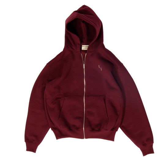LTN ZIP-UP HOODIE - BORDEAUX