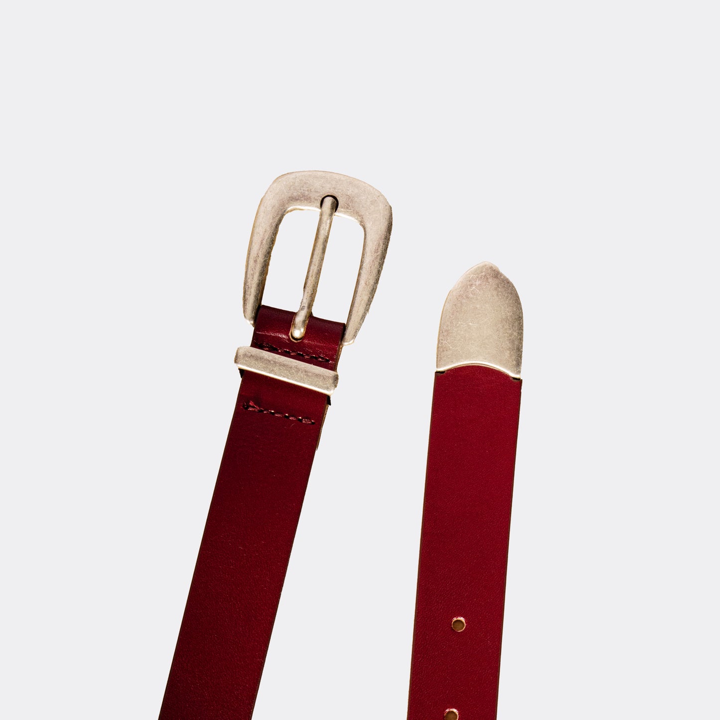 Leather Belt - Burgundy
